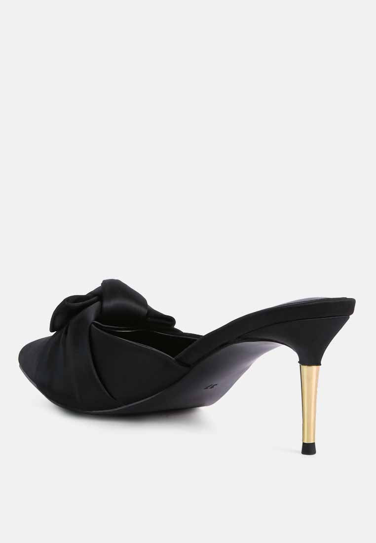 queenie satin stiletto mule sandals by London Rag