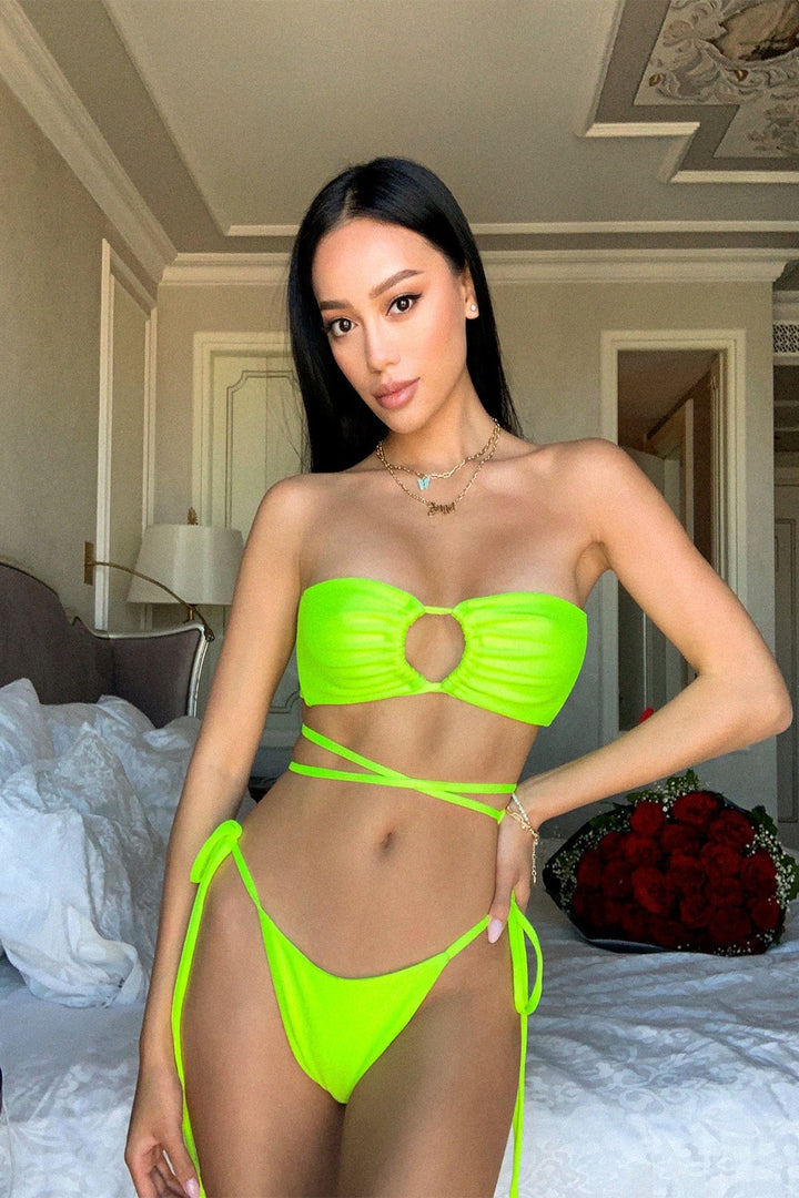 Ray yellow swimsuit (top and bottom) by Angie's Showroom
