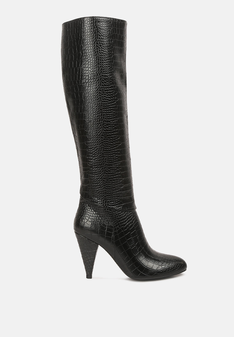 Rum Rolls Calf Croc Boots by London Rag