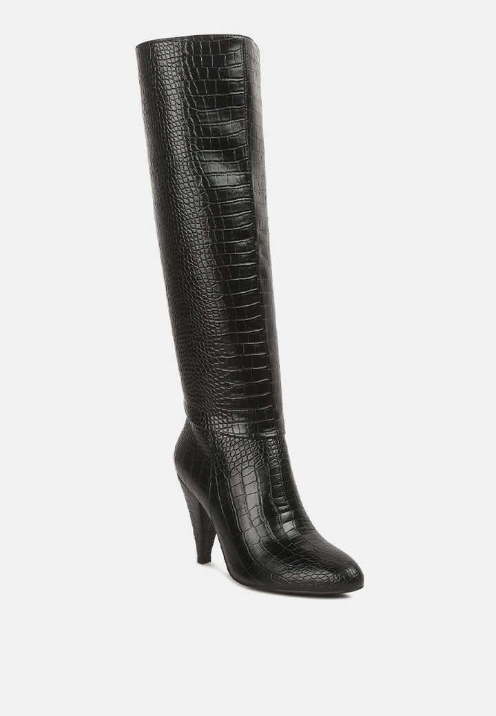 Rum Rolls Calf Croc Boots by London Rag