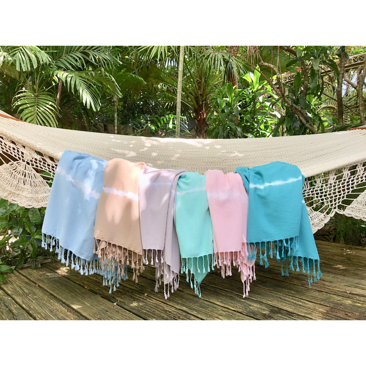 Teal Tie Dye Turkish Beach Towel by SLATE + SALT