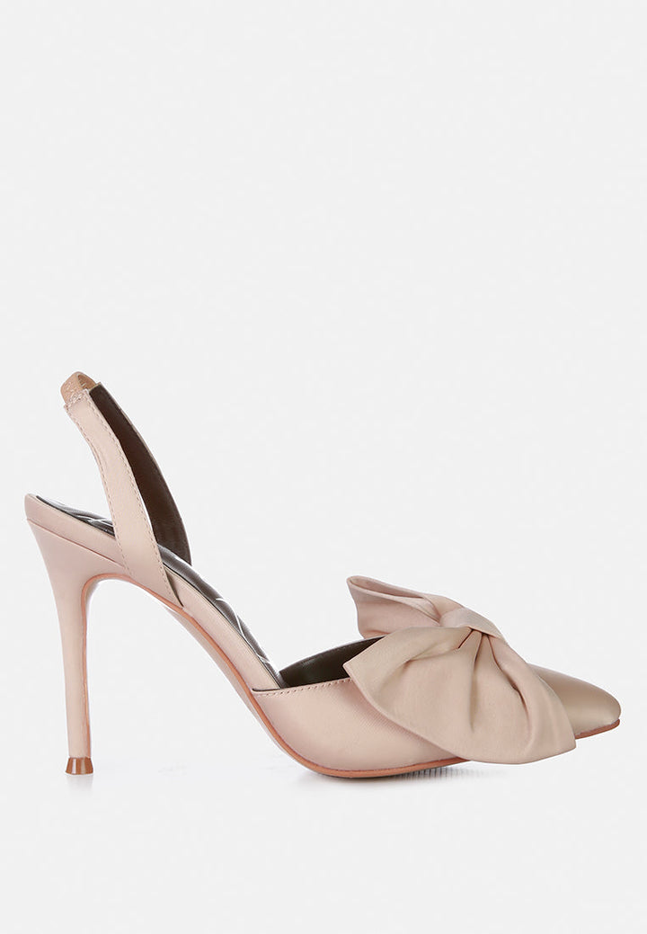 smitten bow stiletto heel slingback sandals by London Rag