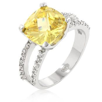 Sterling Silver Britney's Engagement Ring in Canary by Sterling Forever