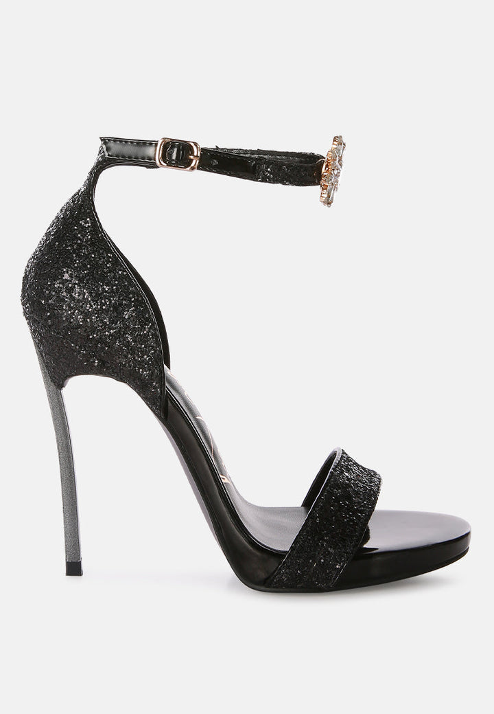 Straight Fire High Heel Glitter Stilettos by London Rag