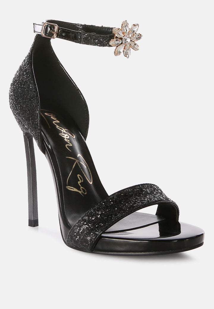 Straight Fire High Heel Glitter Stilettos by London Rag