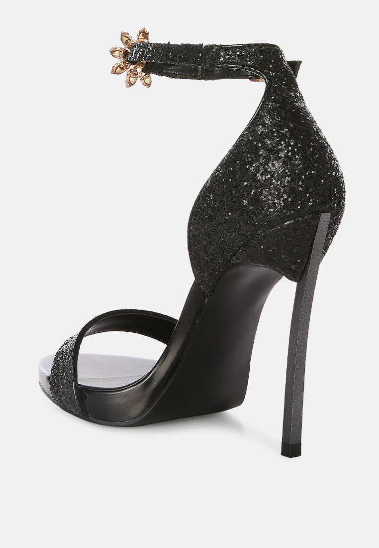 Straight Fire High Heel Glitter Stilettos by London Rag