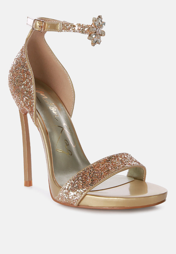 Straight Fire High Heel Glitter Stilettos by London Rag