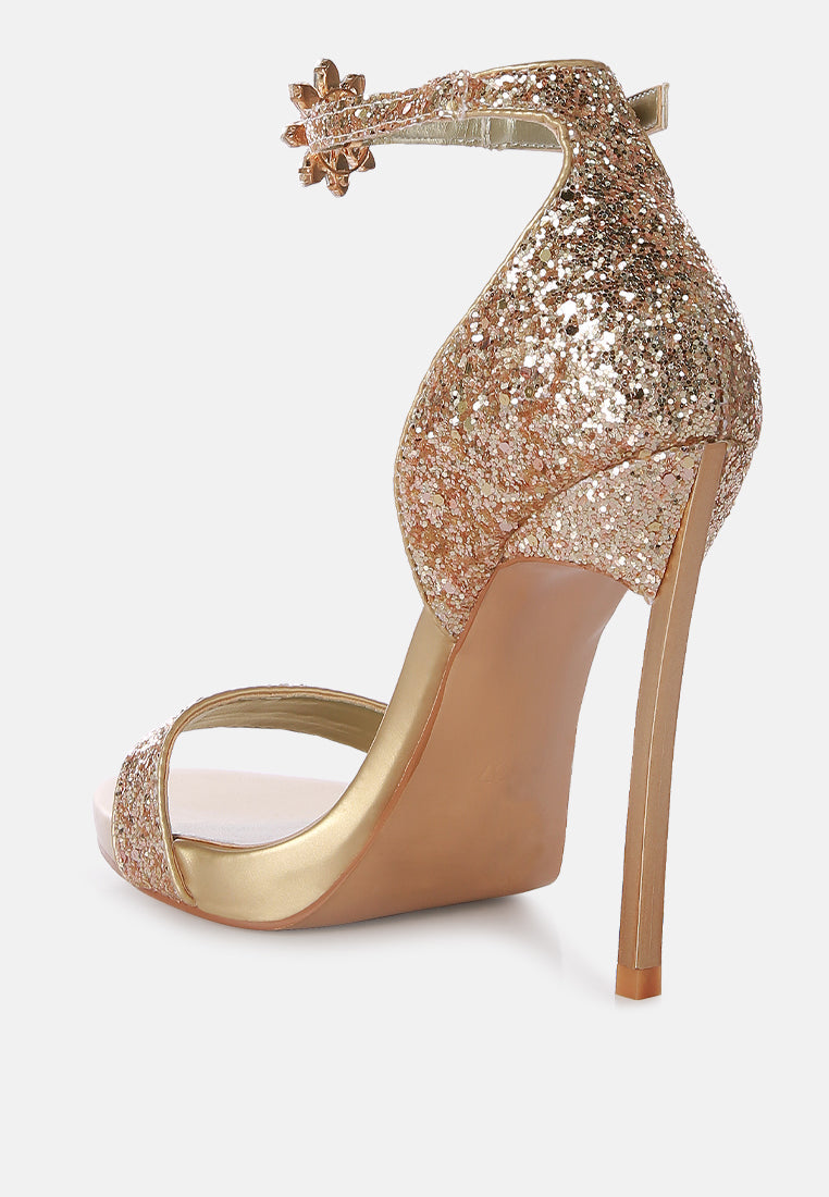 Straight Fire High Heel Glitter Stilettos by London Rag