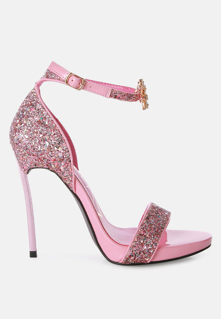 Straight Fire High Heel Glitter Stilettos by London Rag