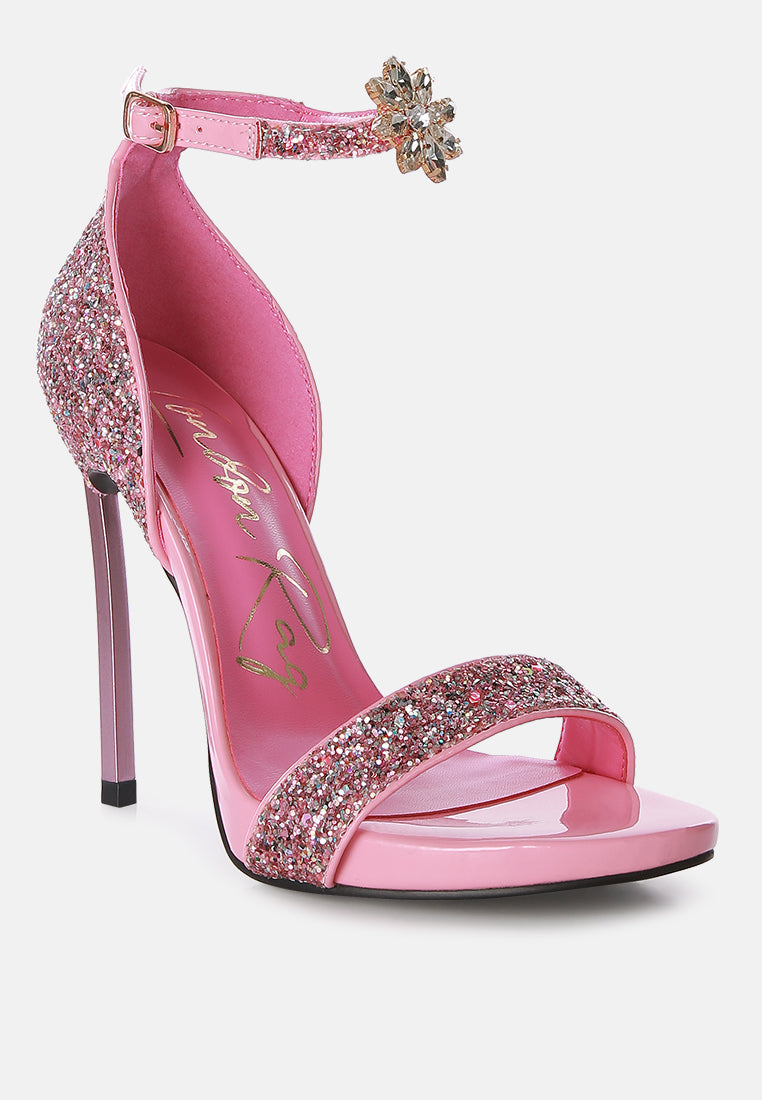 Straight Fire High Heel Glitter Stilettos by London Rag