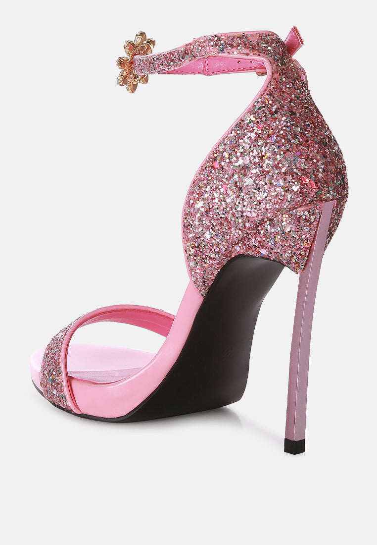 Straight Fire High Heel Glitter Stilettos by London Rag