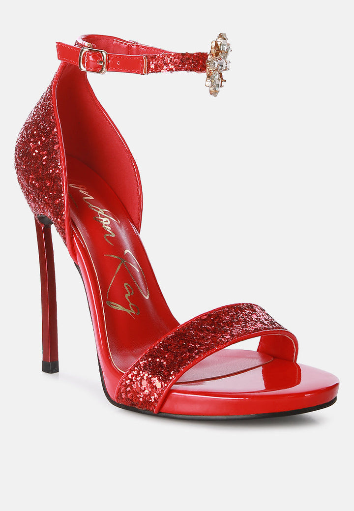 Straight Fire High Heel Glitter Stilettos by London Rag