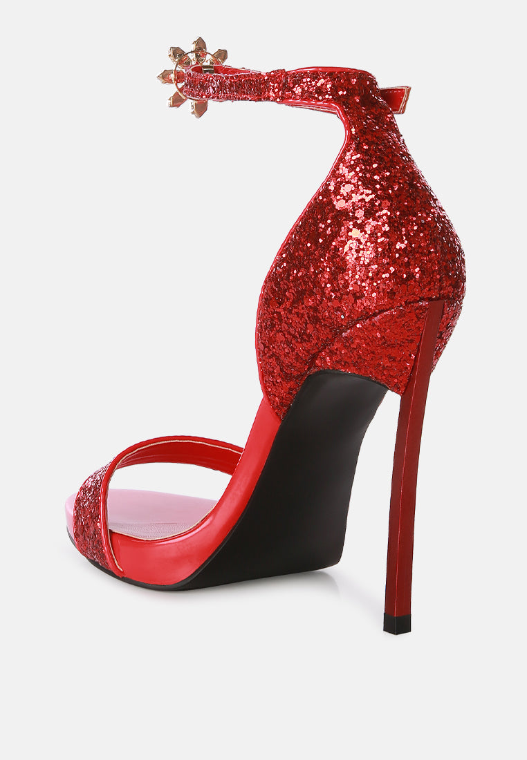 Straight Fire High Heel Glitter Stilettos by London Rag