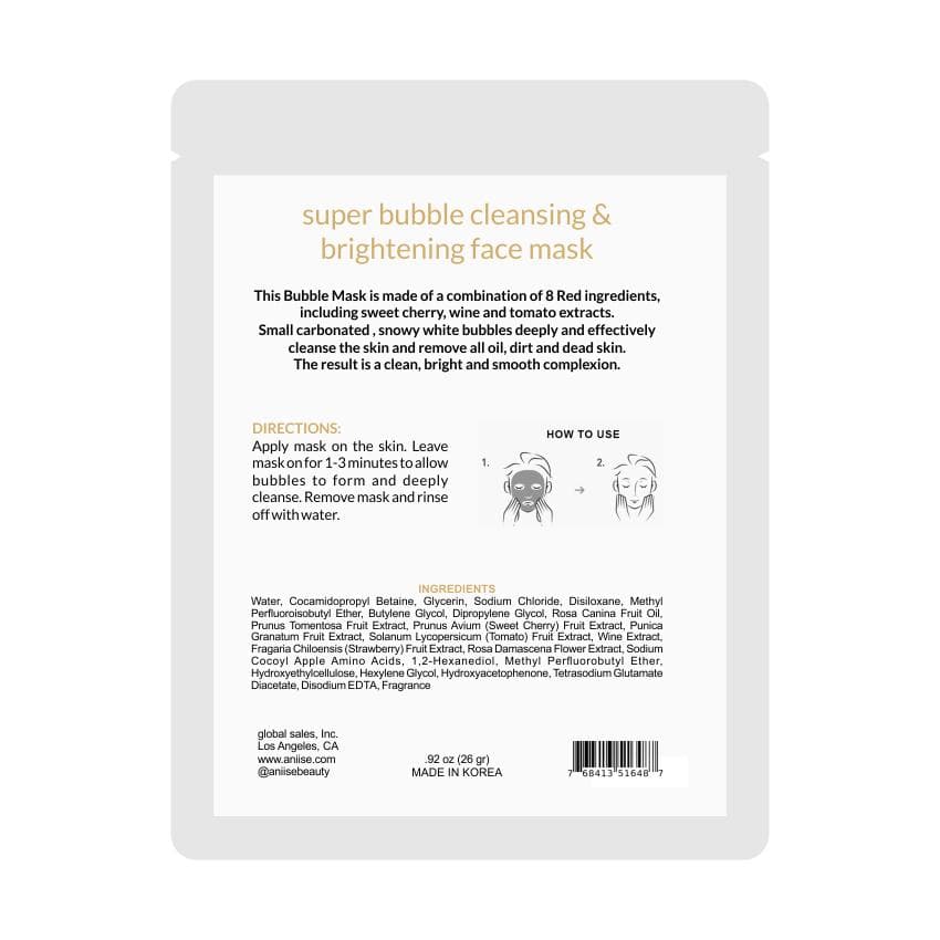 Super Bubble Cleansing and Illuminating Face sheet mask by Aniise