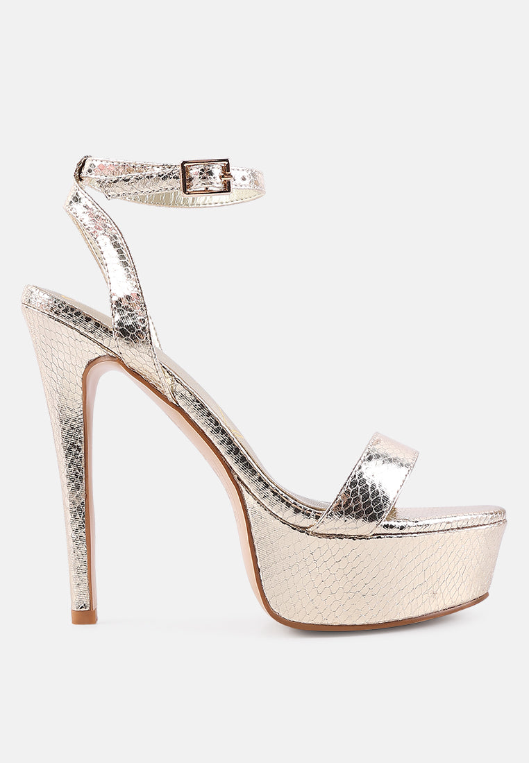 Queen Bee Rhinestone Heeled Sandals by London Rag