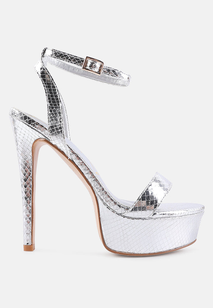 Queen Bee Rhinestone Heeled Sandals by London Rag