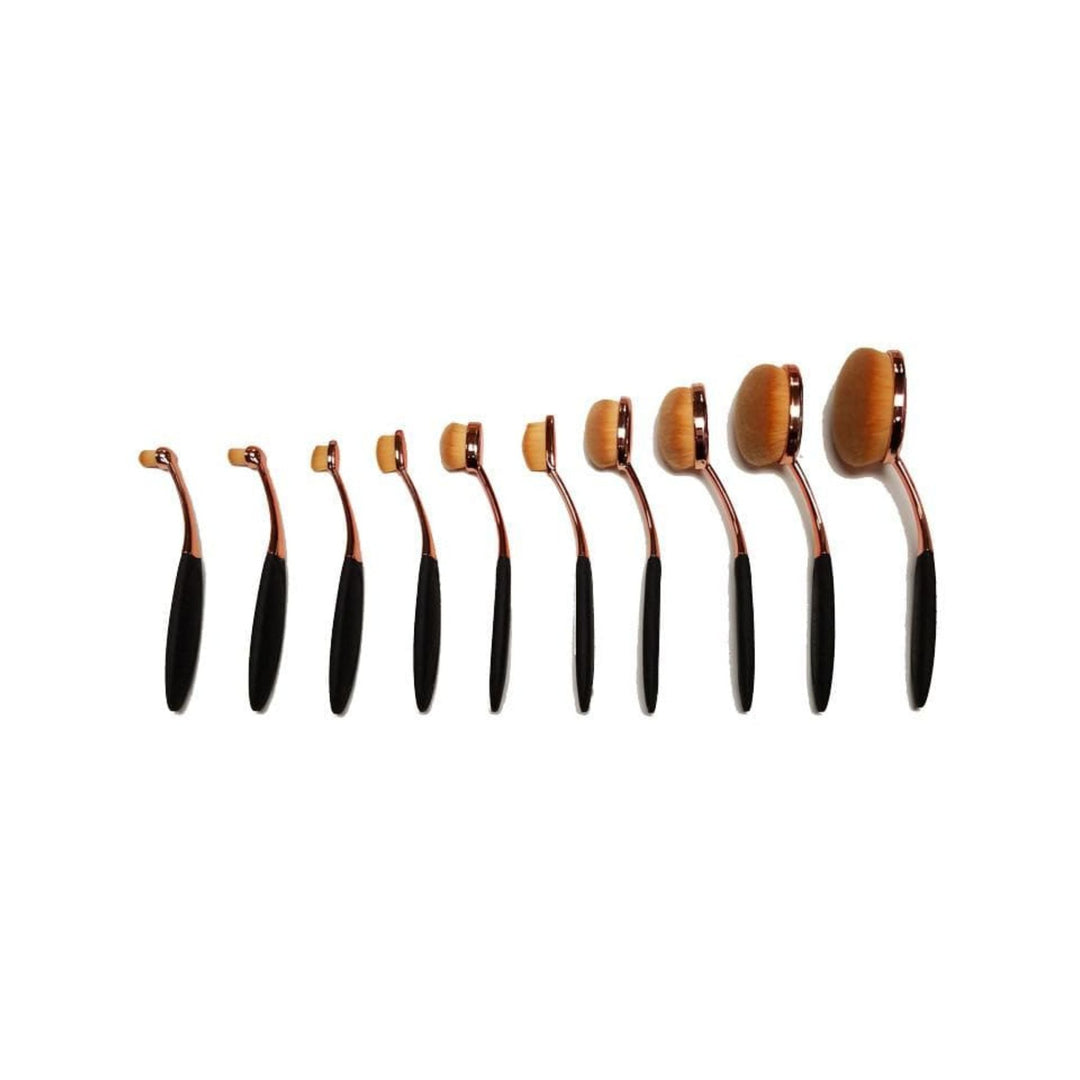 Synthetic Oval Makeup Brush Set - 10 Piece by Aniise