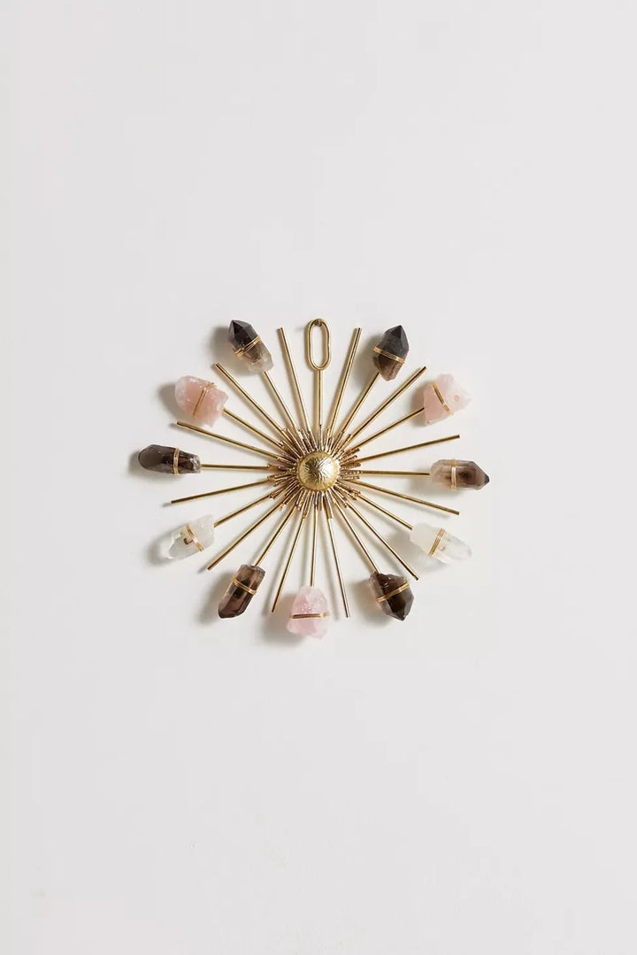 Triple Quartz Sunburst Healing Crystal Grid - Clear, Smoky, Rose Quartz by Ariana Ost