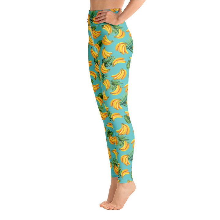 Women's Tropical Banana Mania Yoga Leggings by Tropical Seas Clothing