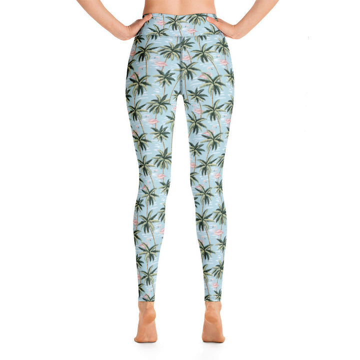 Womens Tropical Flamingo Yoga Leggings by Tropical Seas Clothing