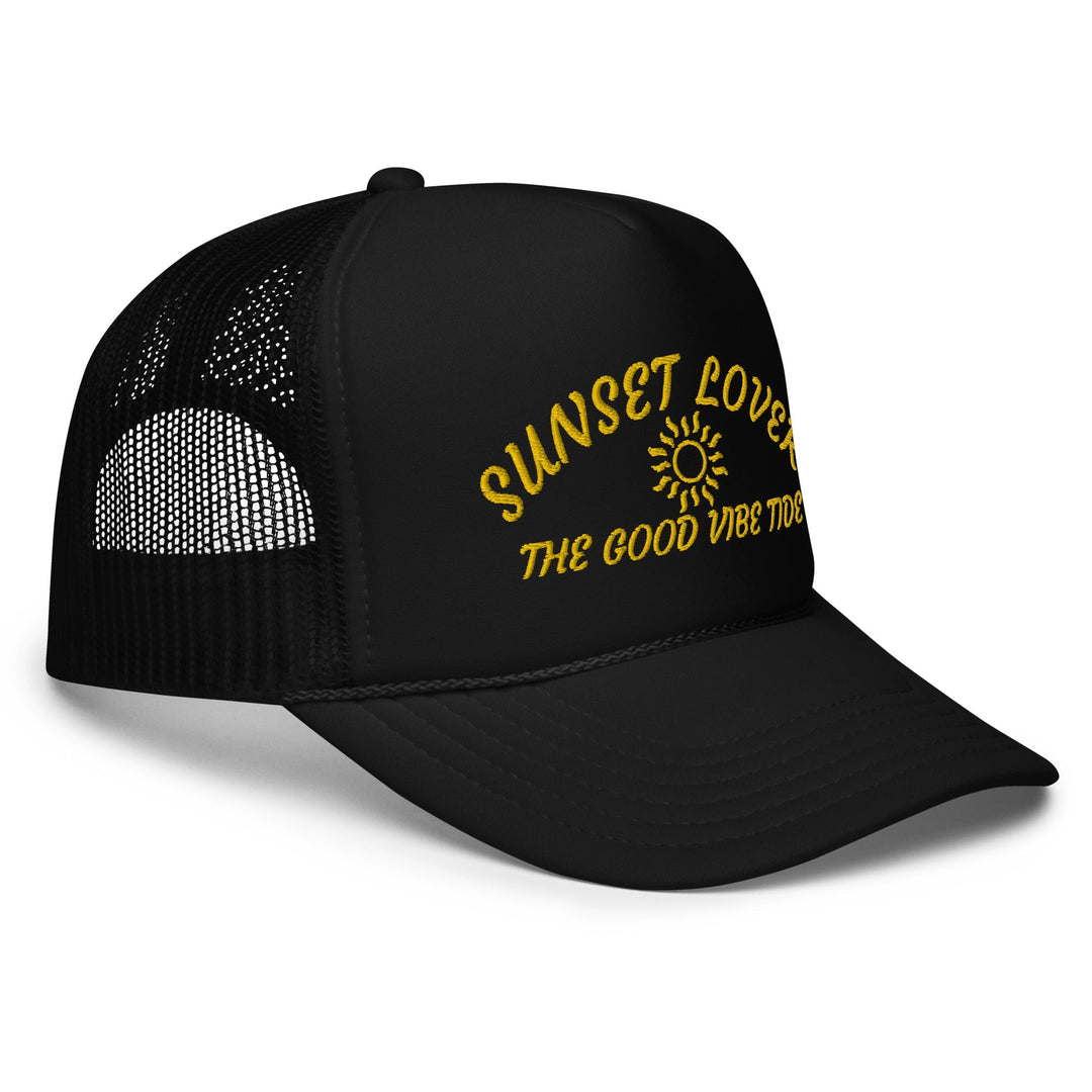 Foam Sunset Lover Trucker Hat by Tropical Seas Clothing