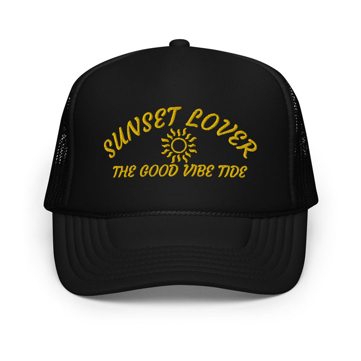 Foam Sunset Lover Trucker Hat by Tropical Seas Clothing