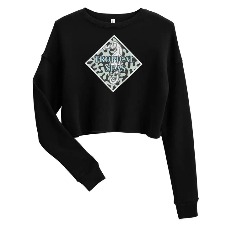 Women's Seahorse Crop-Top Sweatshirt by Tropical Seas Clothing