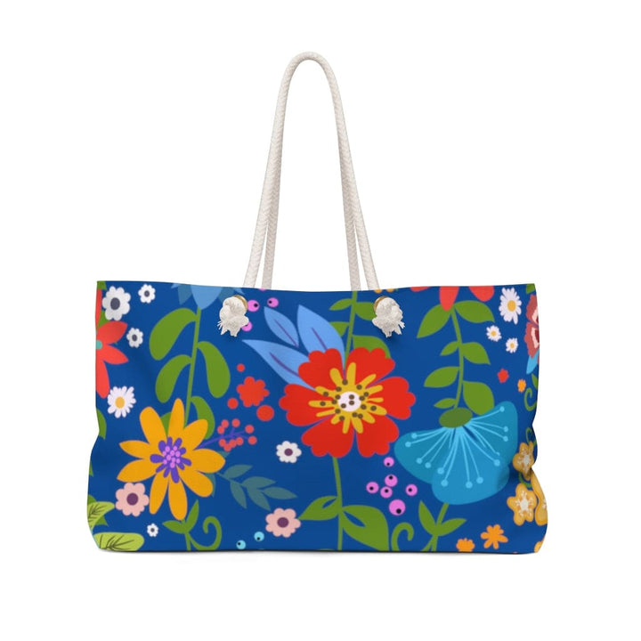 Weekender Tote Bag, Floral Print - Blue