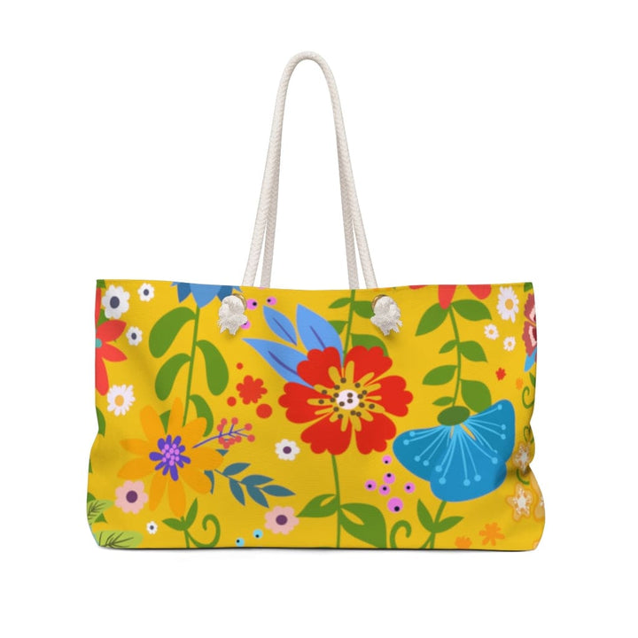 Weekender Tote Bag, Floral Print - Yellow