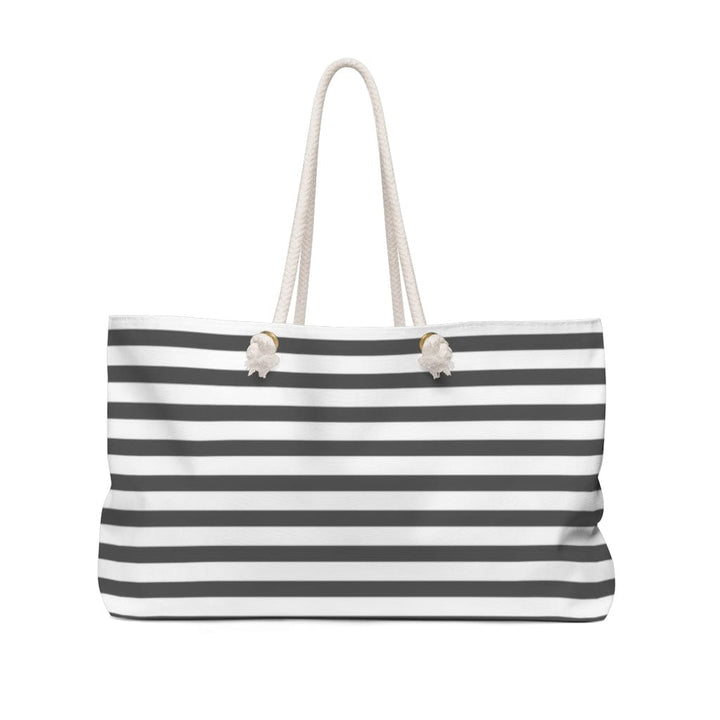 Weekender Tote Bag, Grey And White Stripes