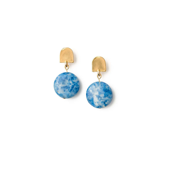 gold dome + denim lapis earrings by VUE by SEK