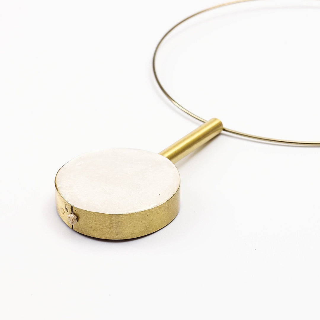 White Statement Necklace - Handmade Choker Pendula | LIKHÂ by LIKHÂ