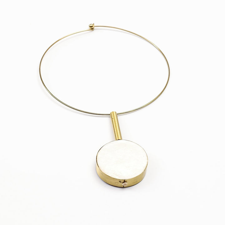 White Statement Necklace - Handmade Choker Pendula | LIKHÂ by LIKHÂ