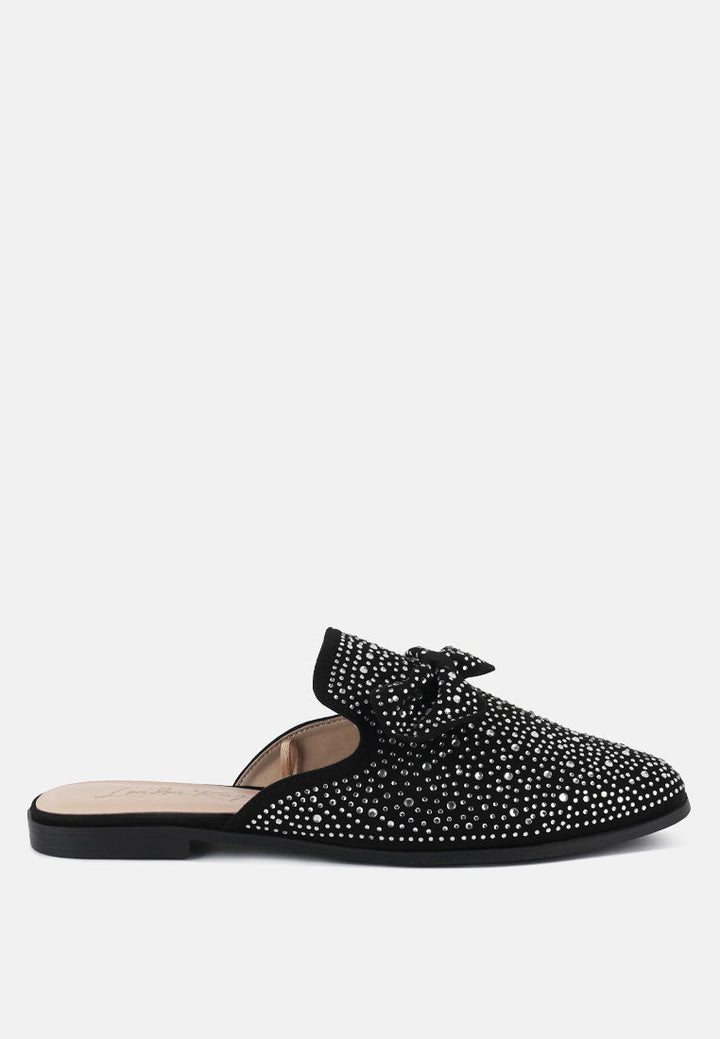 Whoopie Embellished Casual Bow Mules by London Rag