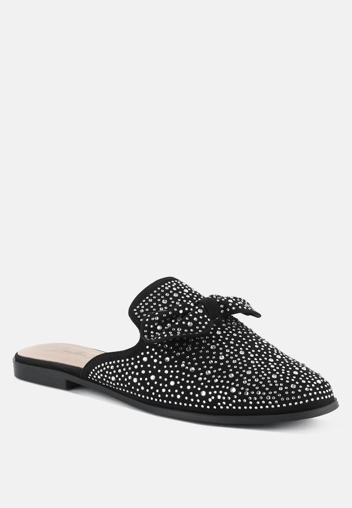 Whoopie Embellished Casual Bow Mules by London Rag