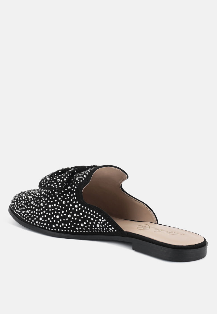 Whoopie Embellished Casual Bow Mules by London Rag