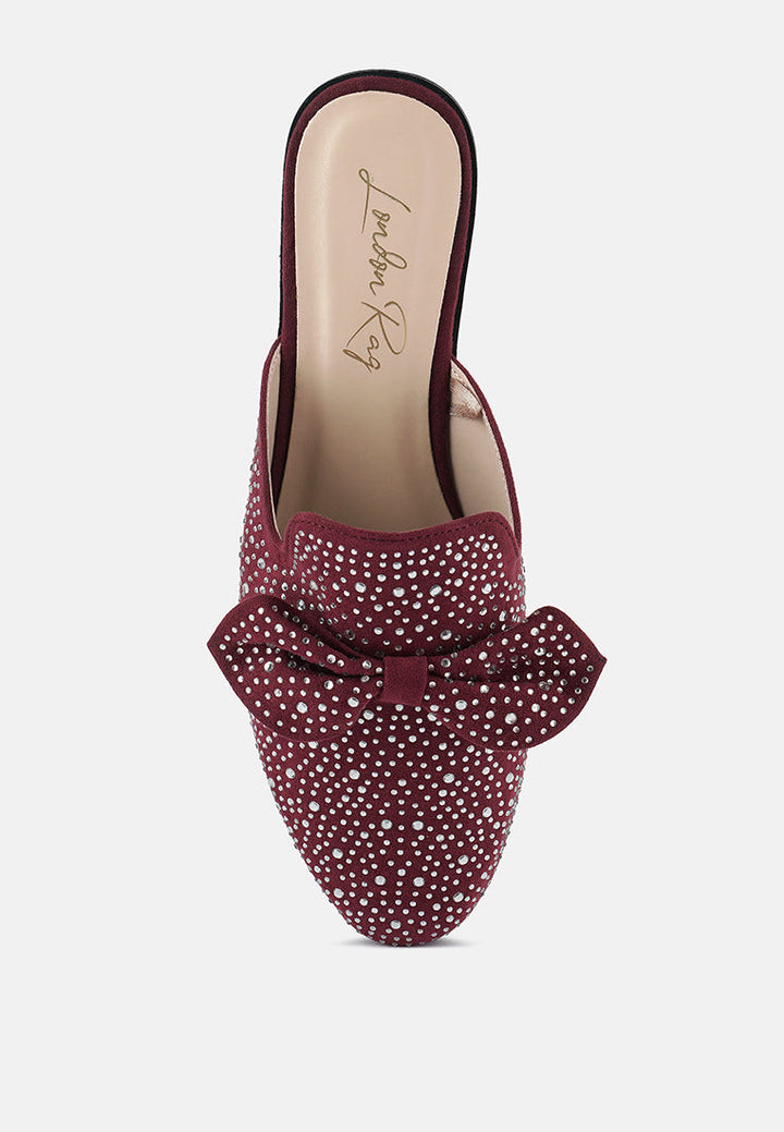 Whoopie Embellished Casual Bow Mules by London Rag