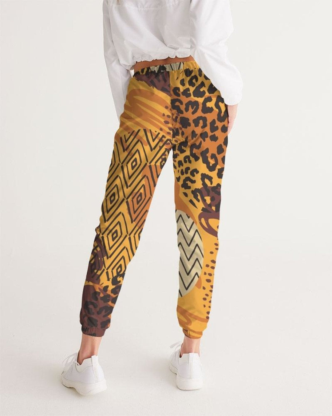 Womens Track Pants - Brown Autumn Graphic Sports Pants