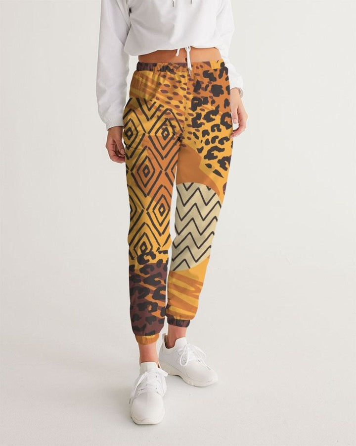 Womens Track Pants - Brown Autumn Graphic Sports Pants