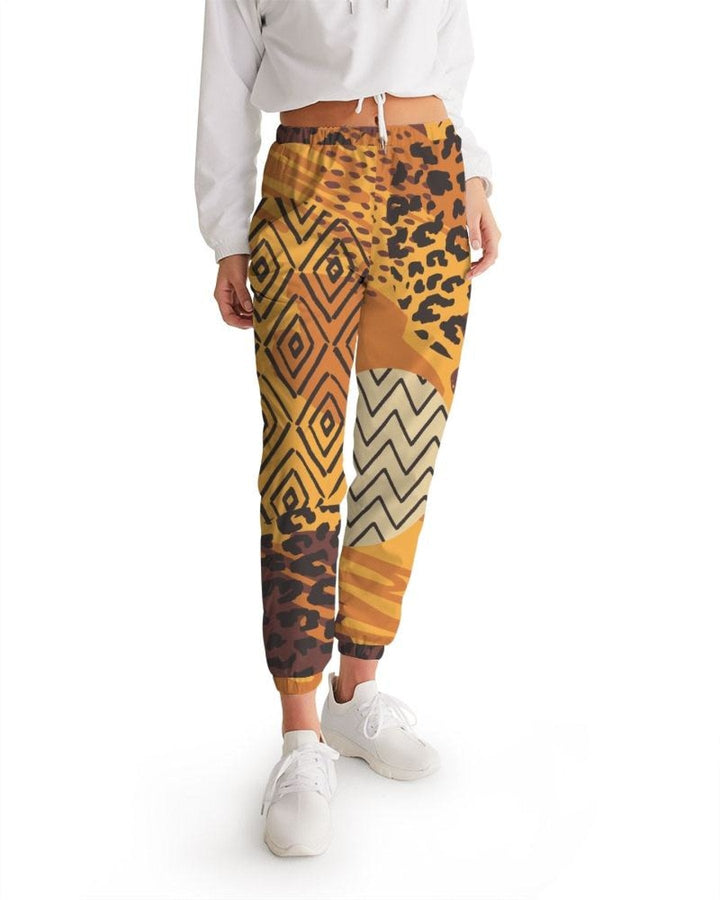 Womens Track Pants - Brown Autumn Graphic Sports Pants