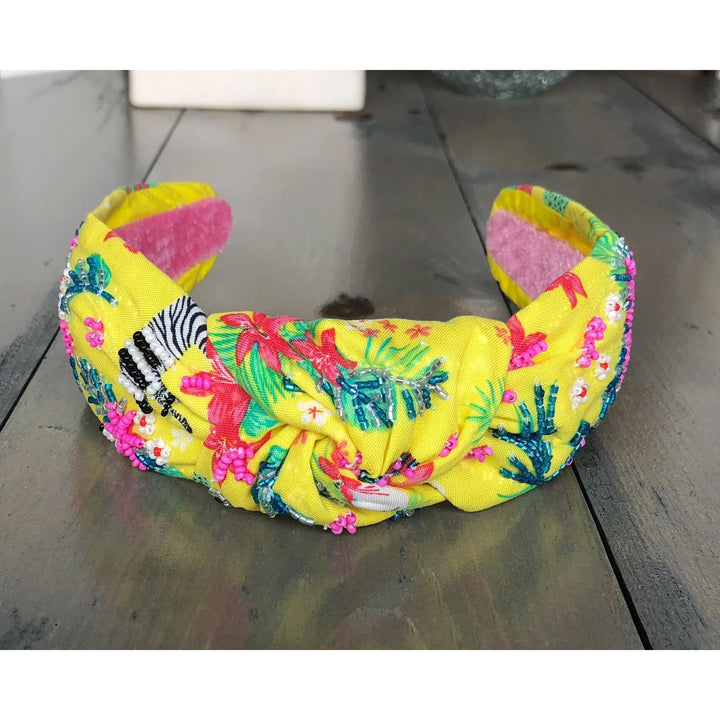 Tropical Bliss Seed Beaded Top Knot Headband -Exclusive OBX Prep by OBX Prep