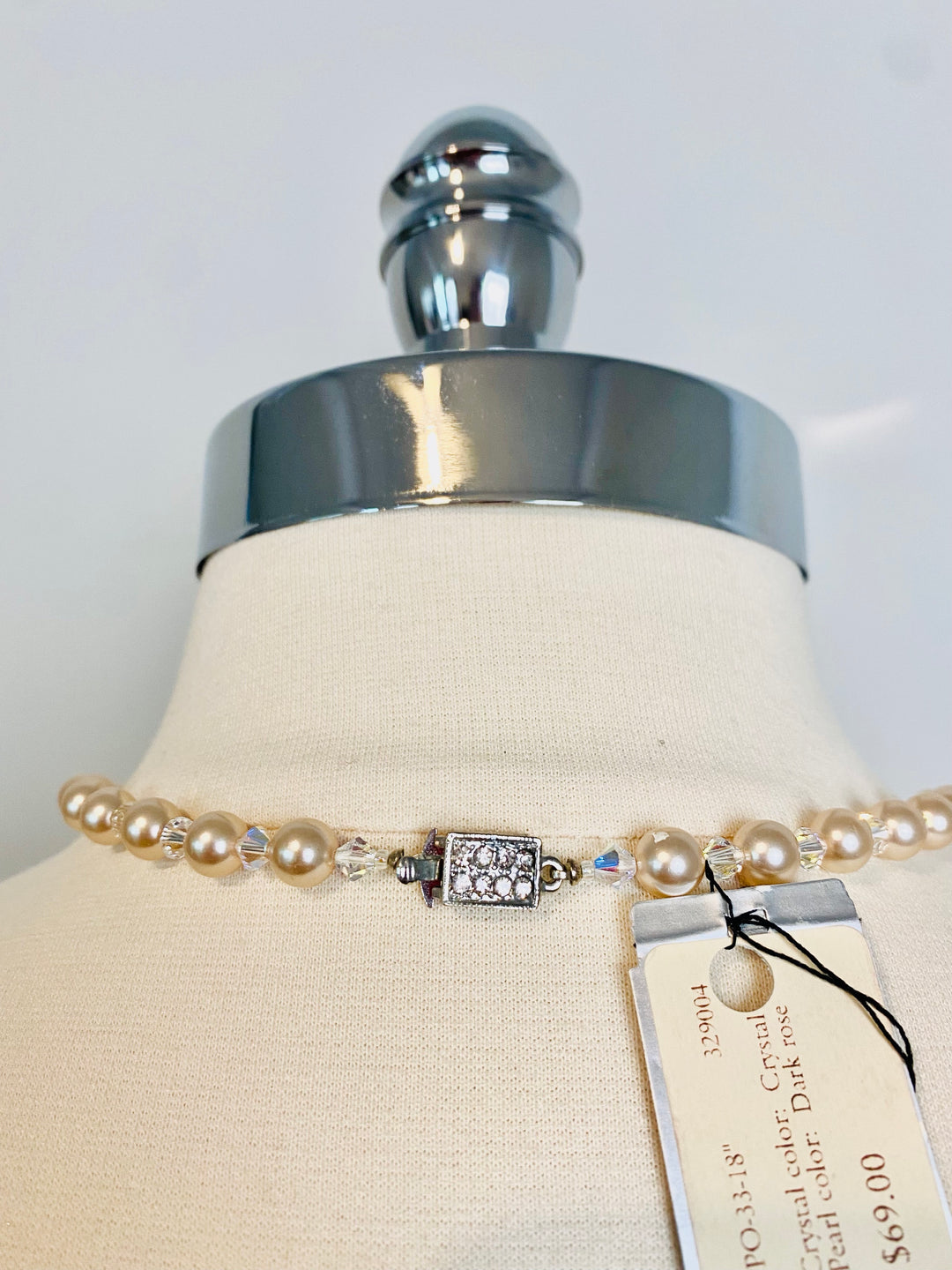 Pearl and Crystal Choker Necklace by Giavan