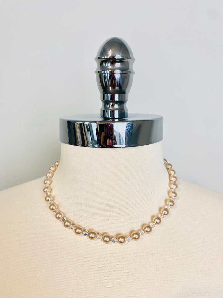 Pearl and Crystal Choker Necklace by Giavan