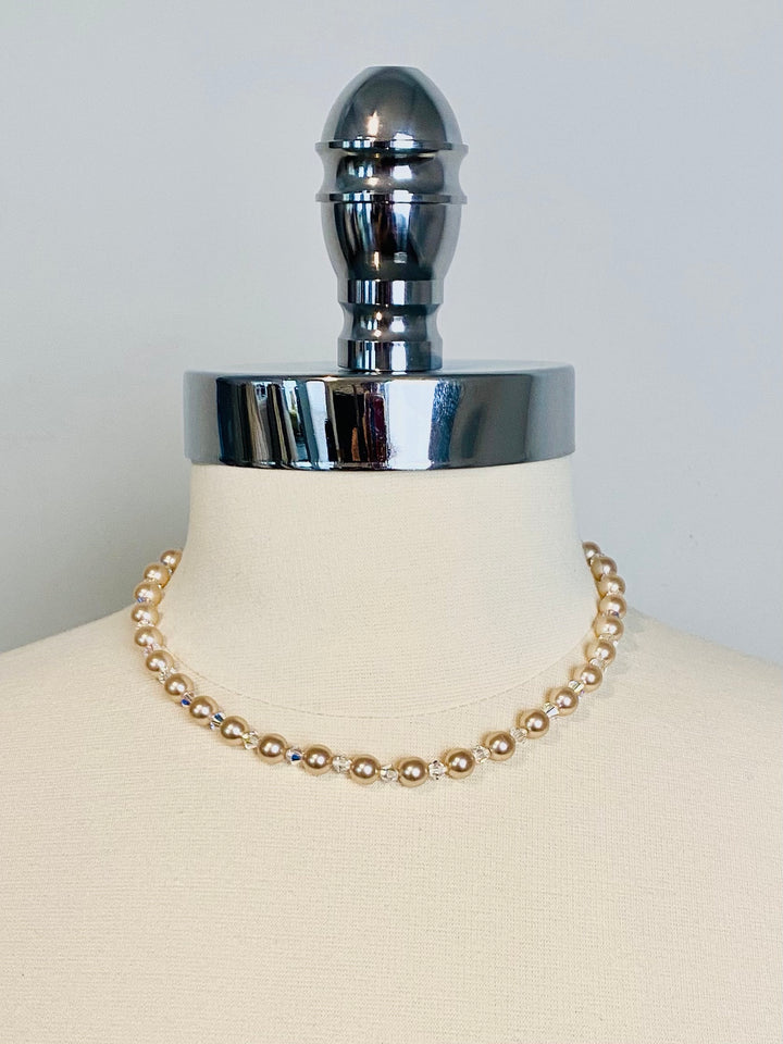 Pearl and Crystal Choker Necklace by Giavan